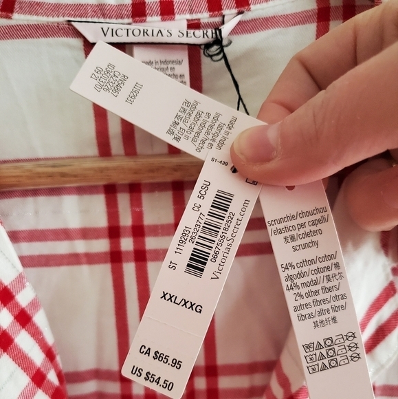 NWT Victoria's Secret pajama top flannel size XXL - Picture 4 of 6